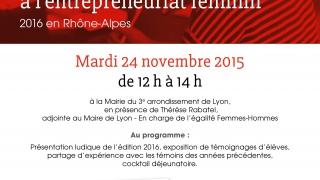 Invitation le 24 Novembre à midi au lancement de la SEMAINE POUR L'ENTREPREUNARIAT AU FEMININ
