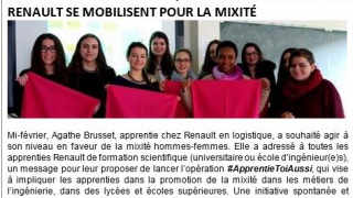#ApprentieToiAussi : quand les apprenties de Renault se mobilisent pour la mixité