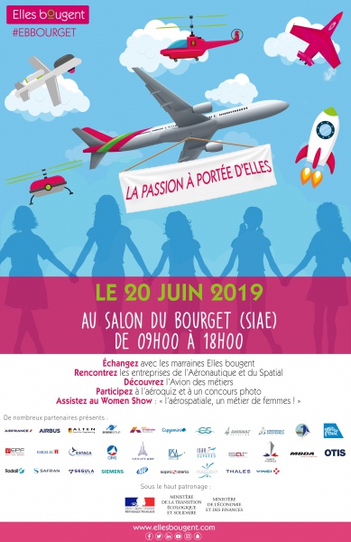 La passion à portée d'elles : 200 étudiantes et lycéennes invitées au salon du Bourget avec Elles Bougent le 20 juin 2019