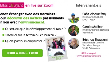 Elles bougent en Live : les métiers de l'environnement - jeudi 4 juin 17h30